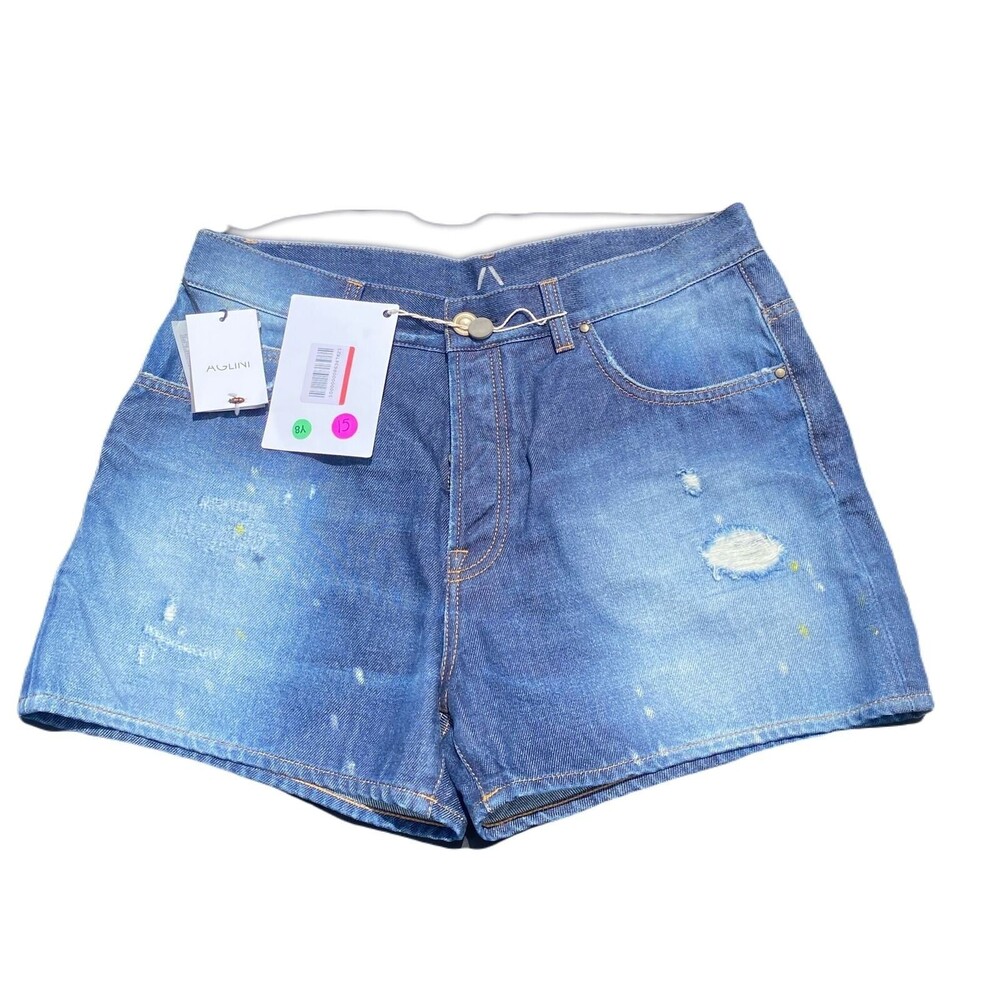 Aglini Dark Wash Women's Shorts Size 29 NWT Button & Zip Fly Closure